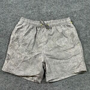 Uzzi Mens Swim Trunks Size M Gray Speckled Elastic Waist Mesh Lined Pull On